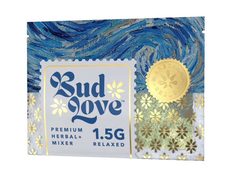 Bud Love Makes Bud Better! 1.5g resealable pouch. Granddaddy Purple – pairs well with indica strains. Try some Premium Herbal+ Mixer today and become a Bud Lover!